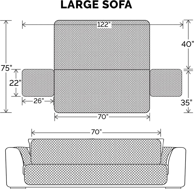 Furniture Cover for Dogs and Cats - Water-Resistant Living Room Furniture Protector for Chairs, Recliners, Loveseats, & Sofas - Multiple Colors, Sizes, & Styles