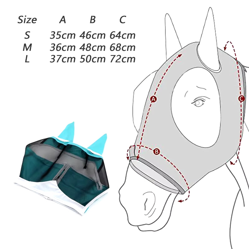 New Anti-Mosquito Horse Mask Multifunctional Sunscreen Breathable Horse Face Cover Prevent Mosquito for Horse Care Accessories