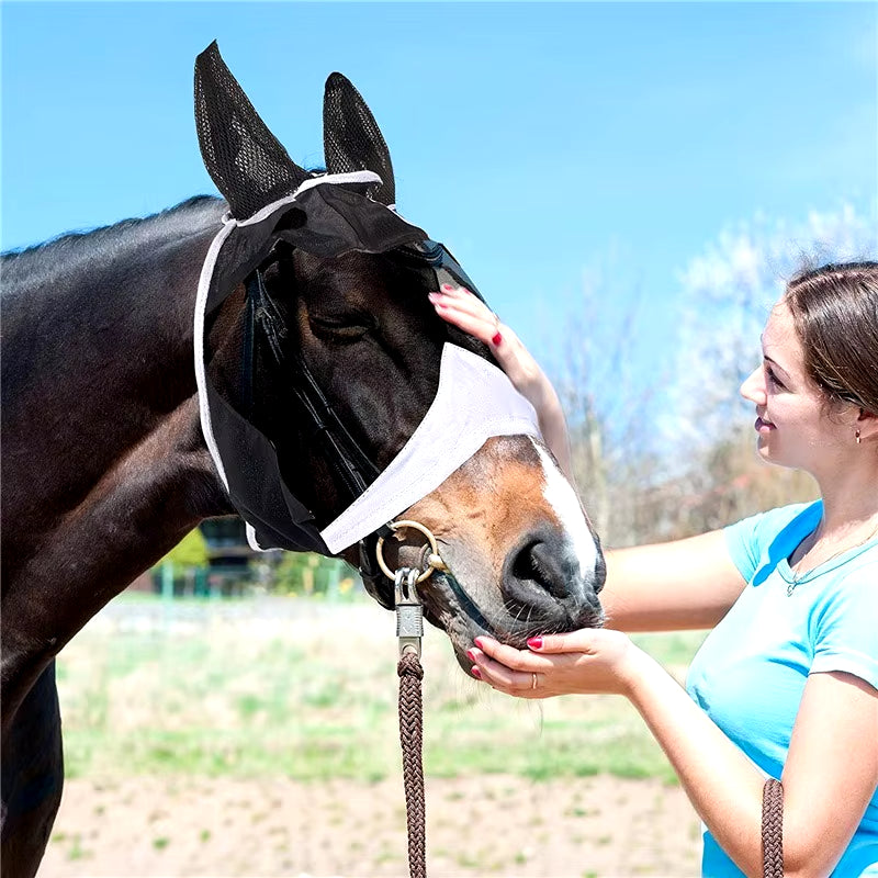 New Anti-Mosquito Horse Mask Multifunctional Sunscreen Breathable Horse Face Cover Prevent Mosquito for Horse Care Accessories